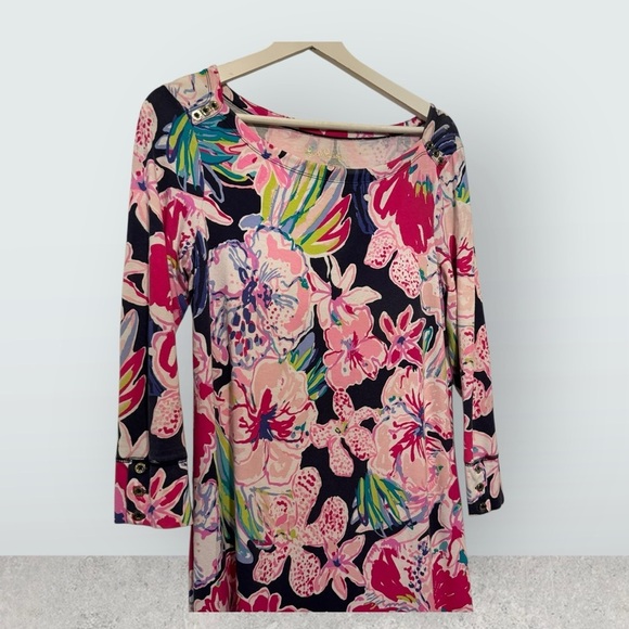 Lilly pulitzer Sophie dress upf 50+ tipping point long sleeve floral M - Picture 7 of 9
